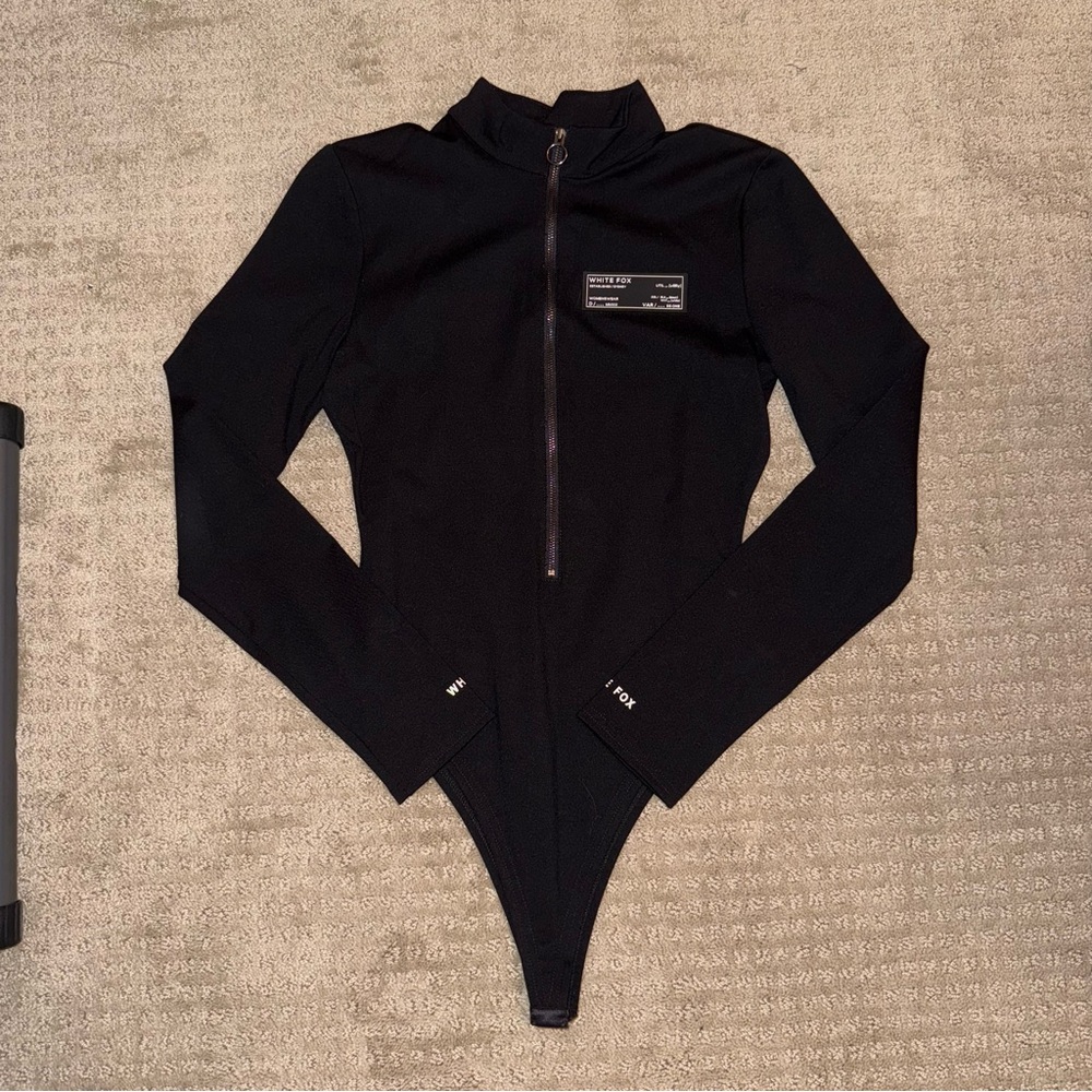 NWT White Fox Boutique High Authority Bodysuit Black Long Sleeve Size Small - Picture 2 of 8